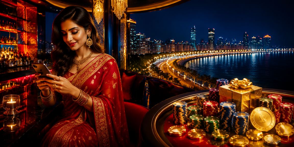 Lottery players using mobile app at Mumbai Marine Drive